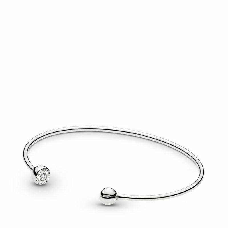 Pandora ESSENCE Silver Open Bangle NZ, Sterling Silver (260158-TDF)